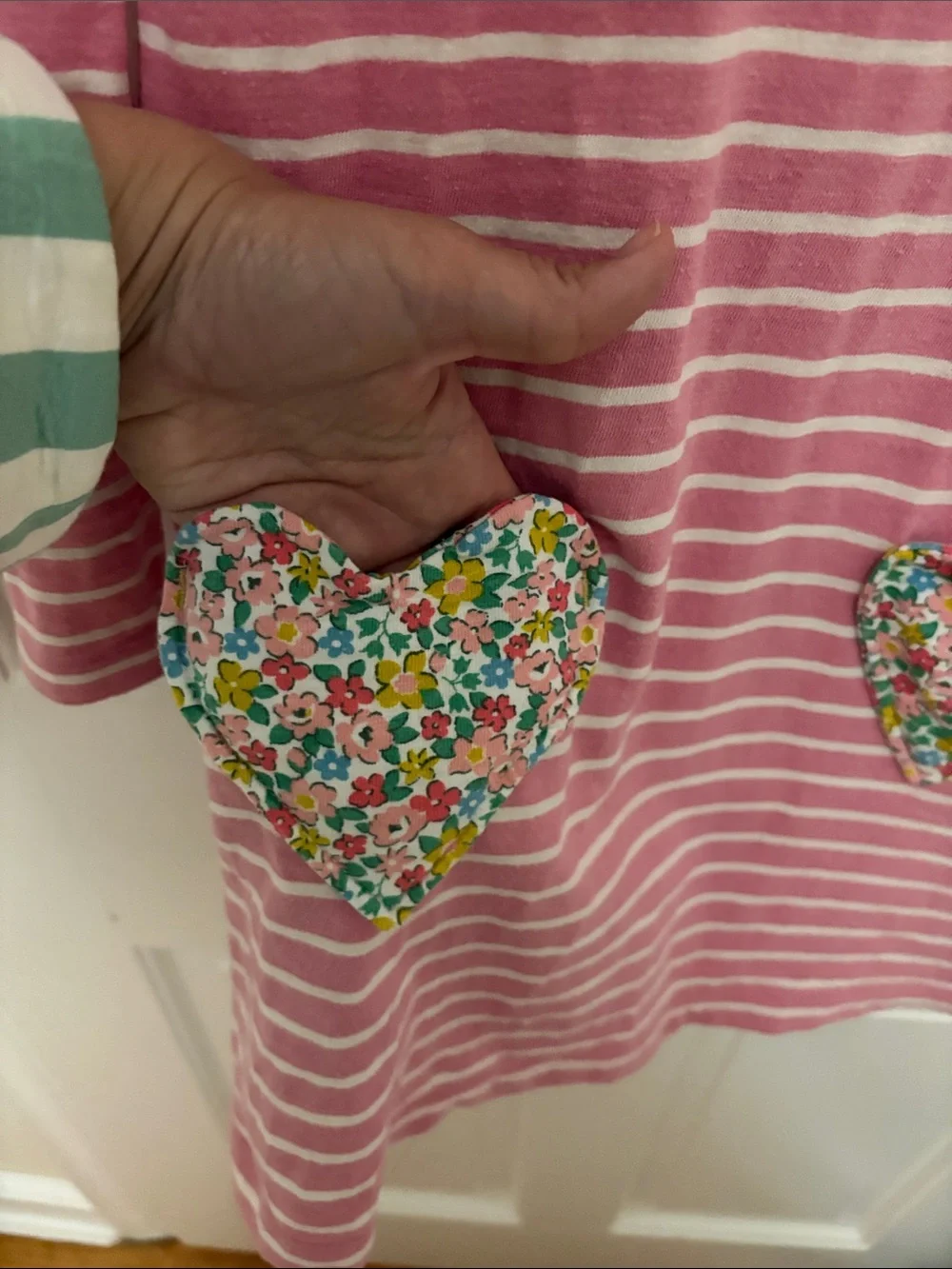 7-8 years Mini Boden Floral and Striped Dress: back to school